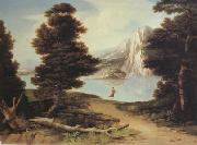 Washington Allston Landscape with a Lake (nn03) USA oil painting artist